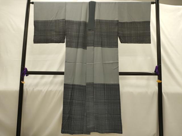 平和屋着物●男性　長襦袢　無双仕立て　格子　洗える着物　AABJ1860sx