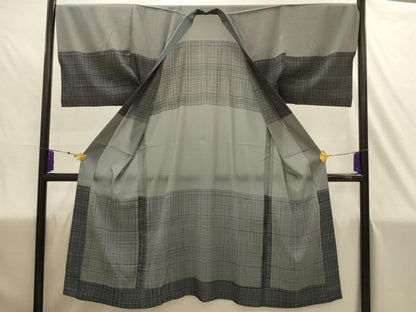 平和屋着物●男性　長襦袢　無双仕立て　格子　洗える着物　AABJ1860sx
