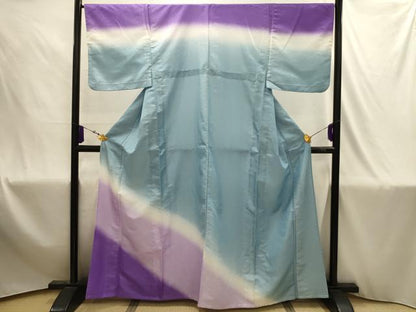 平和屋着物▽訪問着　単衣　霞文　暈し染め　洗える着物　AABJ1865sx