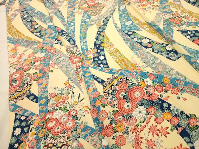 平和屋着物■上質な小紋　松竹梅蔓帯飾花文　正絹　逸品　AABJ1870sx