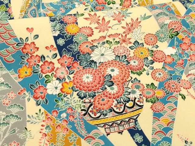 平和屋着物■上質な小紋　松竹梅蔓帯飾花文　正絹　逸品　AABJ1870sx