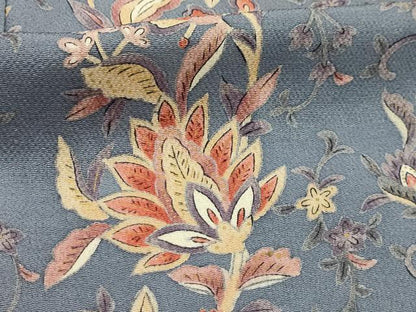 平和屋着物■上質な小紋　更紗花間道　鬼しぼ縮緬　正絹　逸品　AABJ1873sx