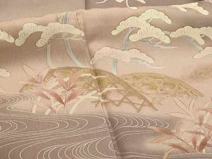 平和屋着物■訪問着　浜松文　暈し染め　金彩　正絹　逸品　AABJ1874sx