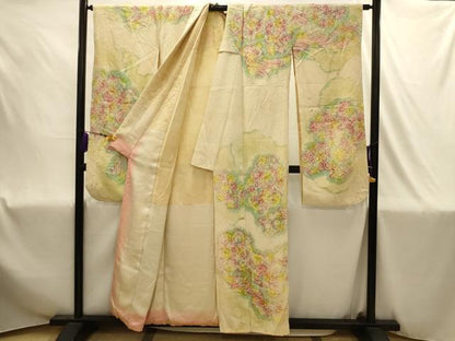 平和屋着物■豪華振袖　総絞り　草花文　暈し染め　正絹　逸品　AABJ1876sx