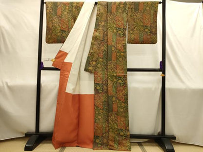 平和屋着物■上質な小紋　更紗花鳥文　正絹　逸品　AABJ1880sx