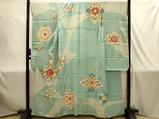 平和屋着物■豪華振袖　刺繍　花菱文　金銀糸　金彩　正絹　逸品　AABJ1887sx