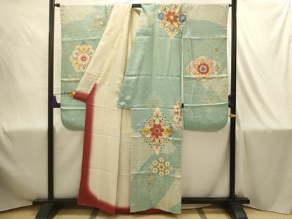 平和屋着物■豪華振袖　刺繍　花菱文　金銀糸　金彩　正絹　逸品　AABJ1887sx