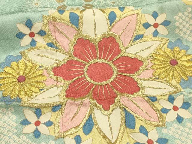 平和屋着物■豪華振袖　刺繍　花菱文　金銀糸　金彩　正絹　逸品　AABJ1887sx