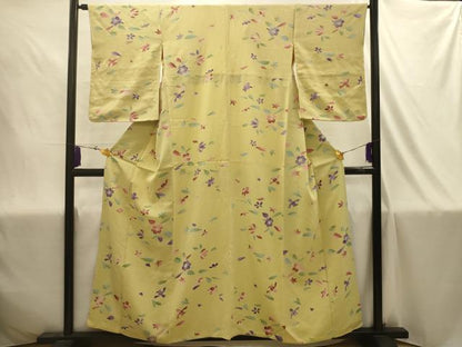 平和屋着物■上質な小紋　舞花文　正絹　逸品　AABJ1888sx