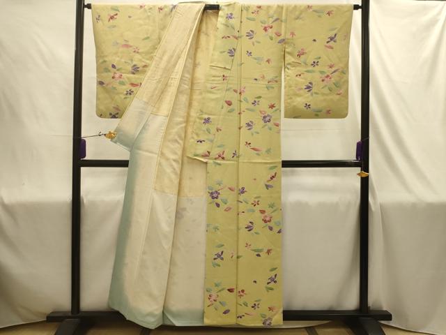 平和屋着物■上質な小紋　舞花文　正絹　逸品　AABJ1888sx
