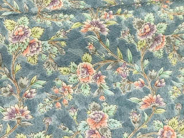 平和屋着物■上質な小紋　草花文　正絹　逸品　AABJ1901sx