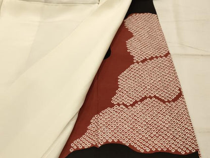 平和屋着物■豪華黒留袖　駒刺繍　絞り　孔雀文　正絹　逸品　AABJ1902sx