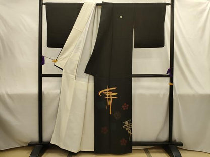 平和屋着物■豪華黒留袖　作家物　文字文　金銀彩　正絹　逸品　AABJ1905sx
