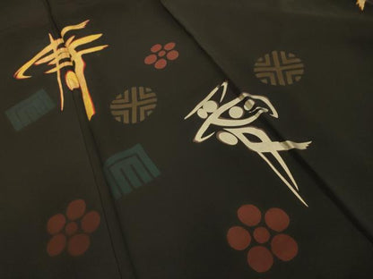 平和屋着物■豪華黒留袖　作家物　文字文　金銀彩　正絹　逸品　AABJ1905sx