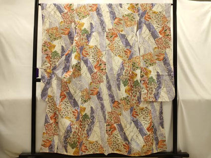 平和屋着物■豪華振袖　色紙花文　金彩　正絹　逸品　AABJ1911sx