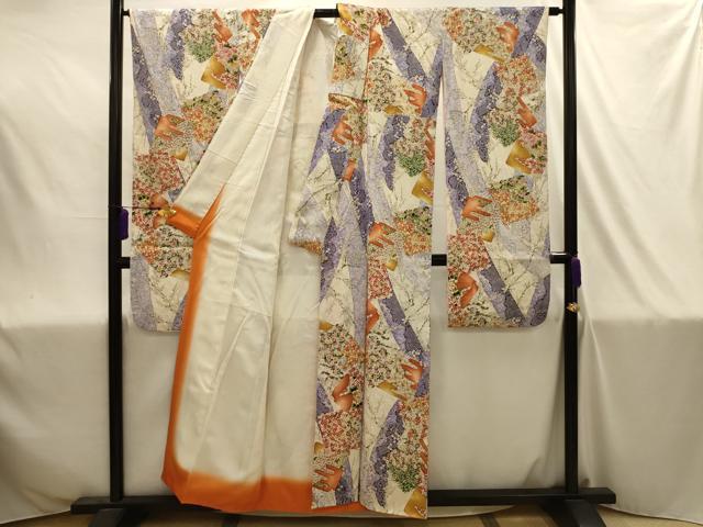 平和屋着物■豪華振袖　色紙花文　金彩　正絹　逸品　AABJ1911sx