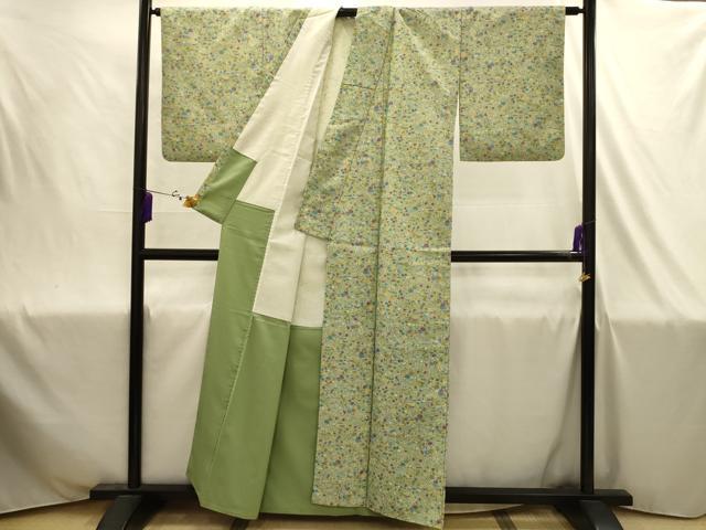 平和屋着物■小紋　流水花文　洗える着物　AABJ1920sx