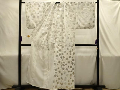 平和屋着物■小紋　箔散らし文様　銀彩　胴抜き仕立て　洗える着物　AABJ1922sx