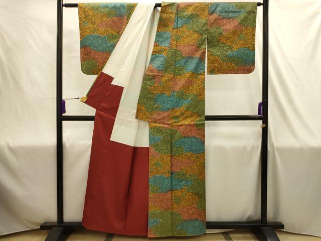 平和屋着物■本場大島紬　霞文　正絹　逸品　AABJ1928sx