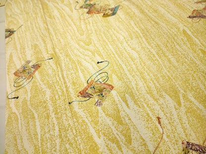 平和屋着物■上質な小紋　花鳥絵巻物　正絹　逸品　AABJ1930sx