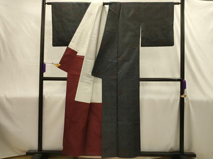 平和屋着物■本場大島紬　亀甲花文　正絹　逸品　AABJ1931sx