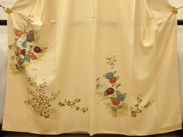 平和屋着物■訪問着　刺繍　草花文　金糸　金彩　正絹　逸品　AABJ1933sx