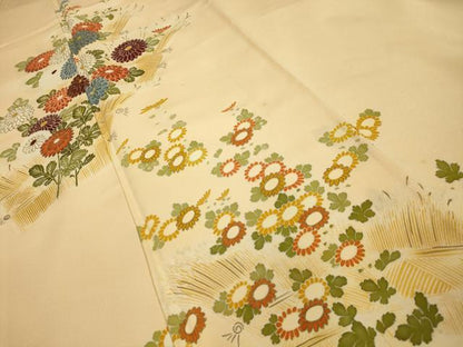 平和屋着物■訪問着　刺繍　草花文　金糸　金彩　正絹　逸品　AABJ1933sx