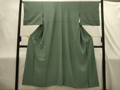 平和屋着物■上質な色無地　お召地　草花地紋　岩井茶色　正絹　逸品　AABJ1935sx