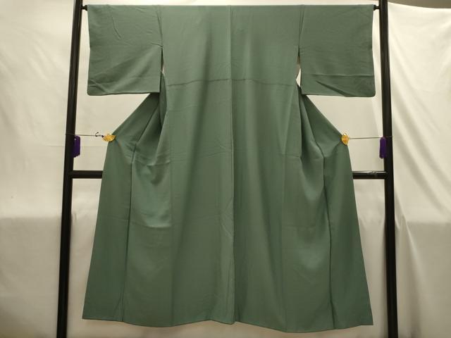 平和屋着物■上質な色無地　お召地　草花地紋　岩井茶色　正絹　逸品　AABJ1935sx
