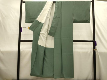 平和屋着物■上質な色無地　お召地　草花地紋　岩井茶色　正絹　逸品　AABJ1935sx