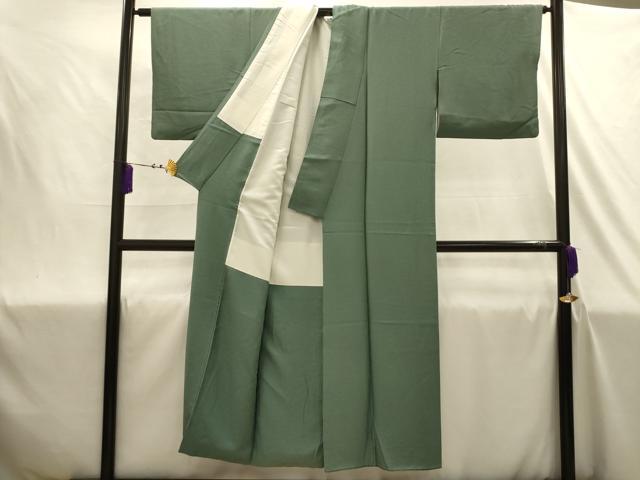 平和屋着物■上質な色無地　お召地　草花地紋　岩井茶色　正絹　逸品　AABJ1935sx