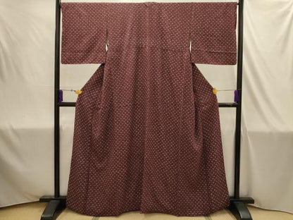 平和屋着物■上質な小紋　絞り　幾何学文様　正絹　逸品　AABJ1936sx