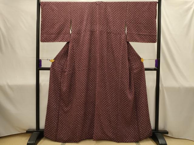平和屋着物■上質な小紋　絞り　幾何学文様　正絹　逸品　AABJ1936sx