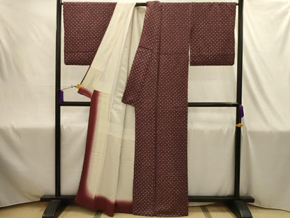 平和屋着物■上質な小紋　絞り　幾何学文様　正絹　逸品　AABJ1936sx