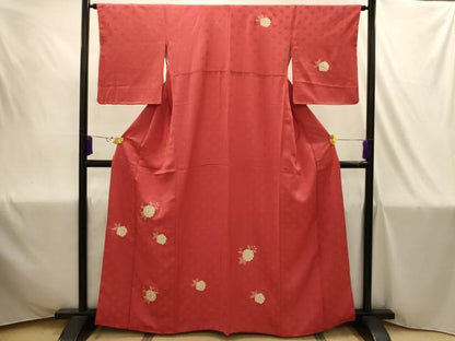 平和屋着物■訪問着　駒刺繍　舞花文　正絹　逸品　AABJ1938sx