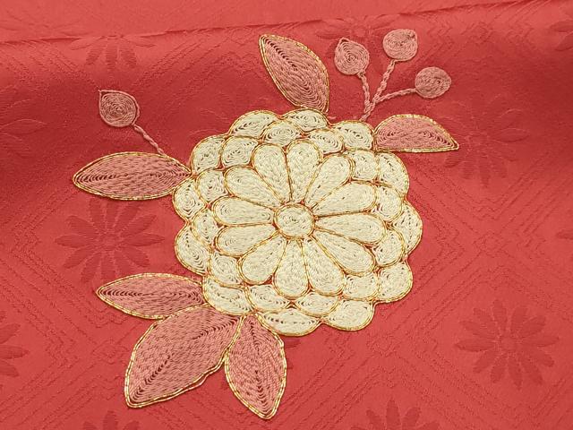 平和屋着物■訪問着　駒刺繍　舞花文　正絹　逸品　AABJ1938sx