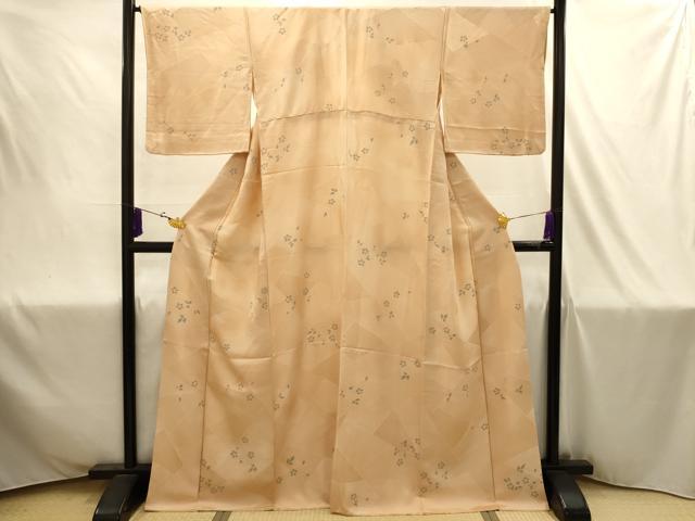 平和屋着物■上質な小紋　草花文　地紋起こし　正絹　逸品　AABJ1941sx