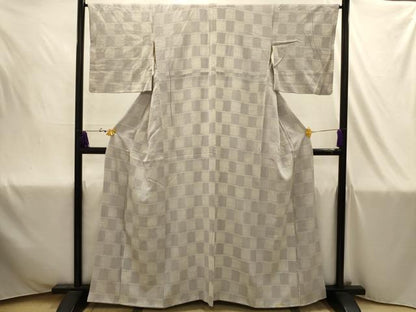 平和屋着物■上質な小紋　絞り　変わり市松文様　正絹　逸品　AABJ1944sx