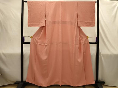 平和屋着物■上質な色無地　作家物　紋意匠　ときがら茶色　正絹　逸品　AABJ1946sx