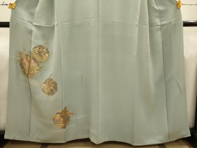 平和屋着物■訪問着　雪輪花文　暈し染め　金銀彩　正絹　逸品　AABJ1955sx