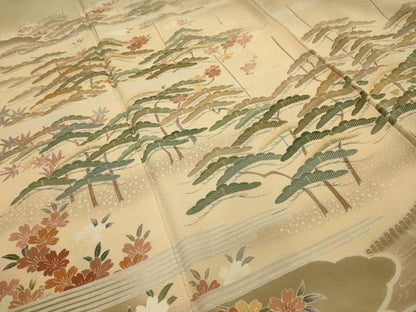 平和屋着物■豪華色留袖　作家物　刺繍　浜松文　暈し染め　金糸　正絹　逸品　AABJ1957sx