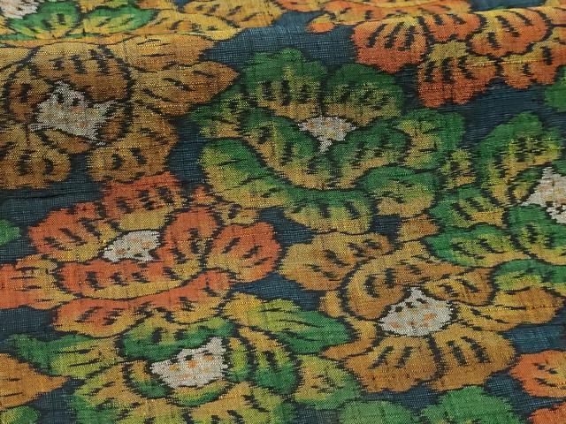 平和屋着物■上質な紬　花尽くし　正絹　逸品　AABJ1962sx