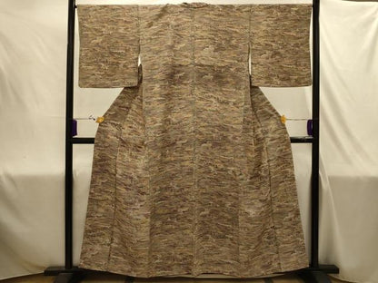 平和屋着物■上質な小紋　渡り橋風景文　正絹　逸品　AABJ1963sx