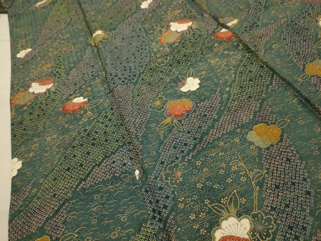 平和屋着物■上質な小紋　枝花文　金彩　正絹　逸品　AABJ1964sx