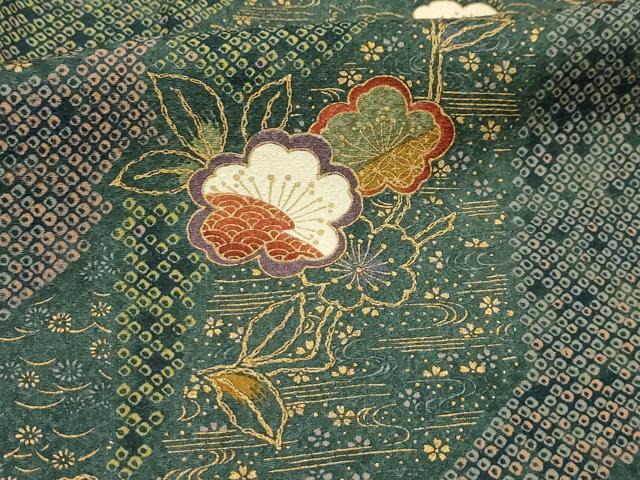 平和屋着物■上質な小紋　枝花文　金彩　正絹　逸品　AABJ1964sx