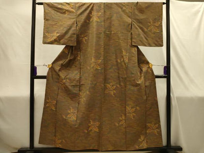 平和屋着物■本場大島紬　7マルキ　枝花文　正絹　逸品　AABJ1965sx