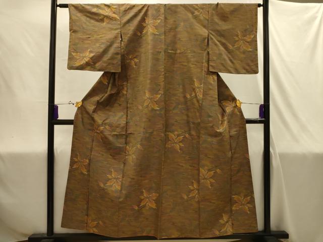 平和屋着物■本場大島紬　7マルキ　枝花文　正絹　逸品　AABJ1965sx