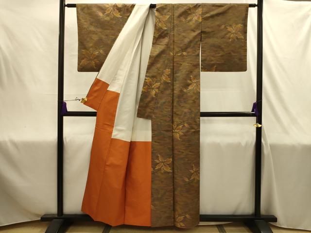 平和屋着物■本場大島紬　7マルキ　枝花文　正絹　逸品　AABJ1965sx