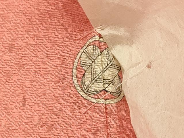 平和屋着物■上質な色無地　紋意匠　曙色　正絹　逸品　AABJ1966sx