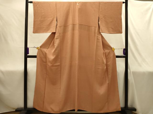 平和屋着物■上質な色無地　舞葉地紋　正絹　逸品　AABJ1968sx